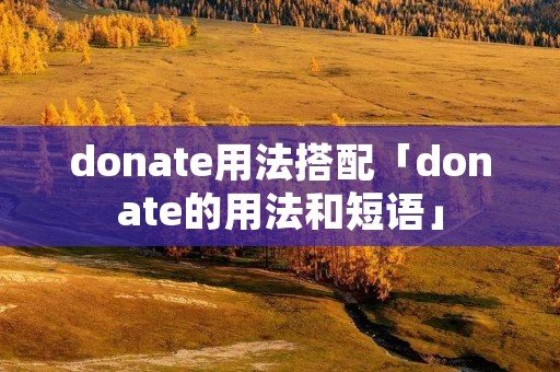 donate用法搭配「donate的用法和短语」 donate用法搭配「donate的用法和短语」