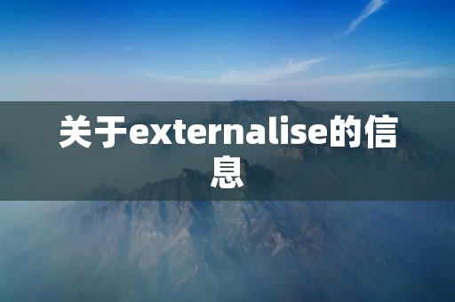 关于externalise的信息 关于externalise的信息