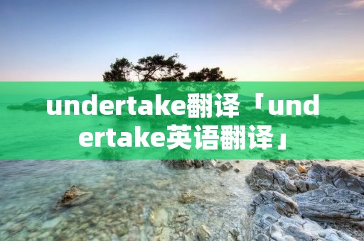 undertake翻译「undertake英语翻译」