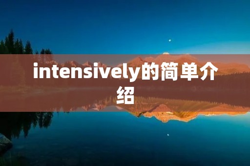 intensively的简单介绍