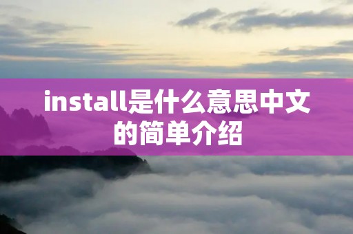 install是什么意思中文的简单介绍