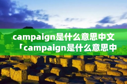 campaign是什么意思中文「campaign是什么意思中文翻译」