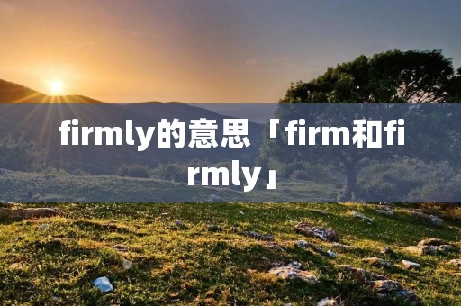 firmly的意思「firm和firmly」