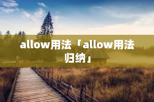 allow用法「allow用法归纳」