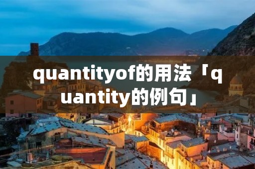 quantityof的用法「quantity的例句」
