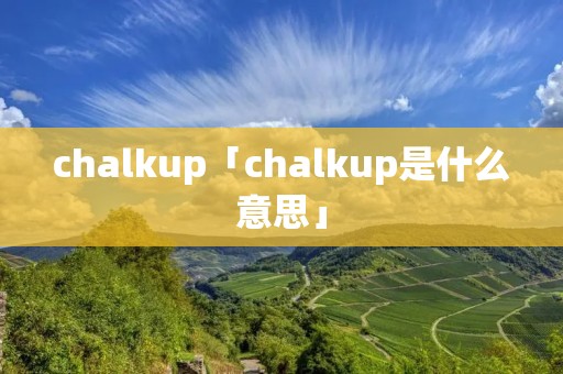 chalkup「chalkup是什么意思」