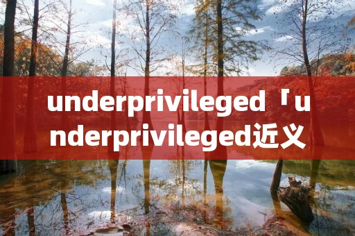 underprivileged「underprivileged近义词」