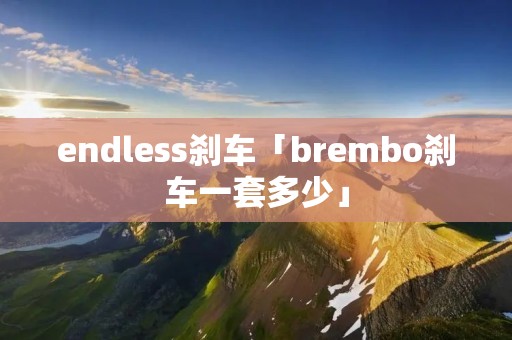 endless刹车「brembo刹车一套多少」