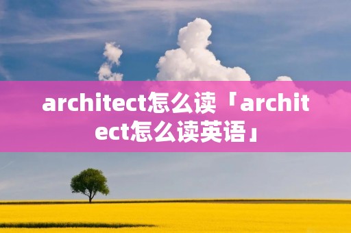 architect怎么读「architect怎么读英语」 architect怎么读「architect怎么读英语」