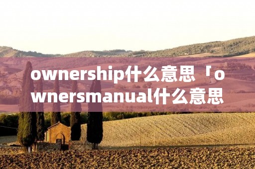 ownership什么意思「ownersmanual什么意思」