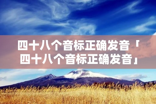 四十八个音标正确发音「四十八个音标正确发音」