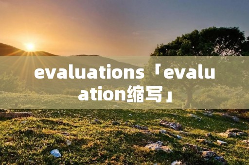 evaluations「evaluation缩写」