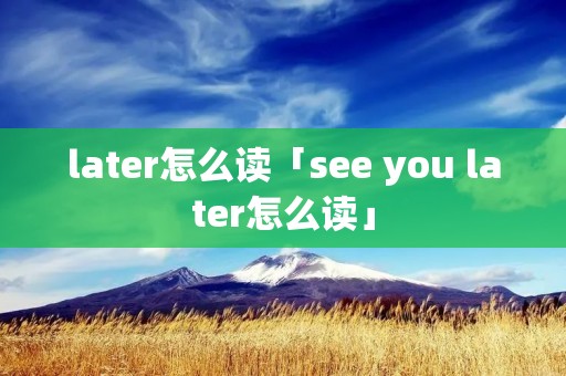 later怎么读「see you later怎么读」
