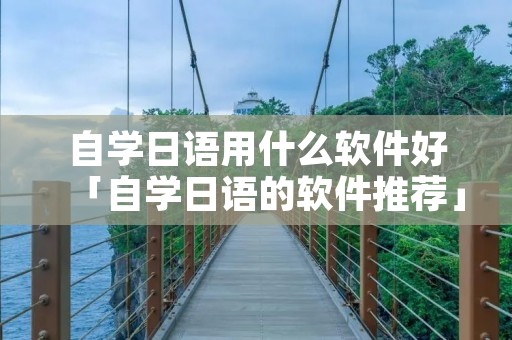 自学日语用什么软件好「自学日语的软件推荐」