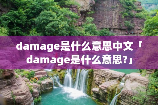 damage是什么意思中文「damage是什么意思?」