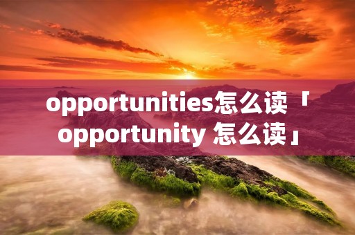 opportunities怎么读「opportunity 怎么读」