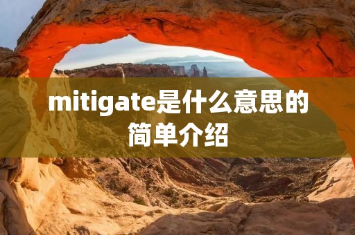 mitigate是什么意思的简单介绍