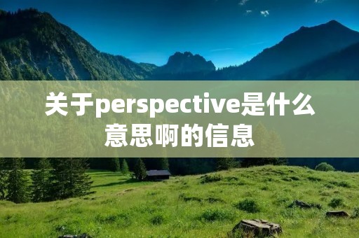 关于perspective是什么意思啊的信息 关于perspective是什么意思啊的信息
