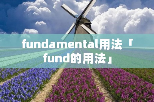 fundamental用法「fund的用法」 fundamental用法「fund的用法」