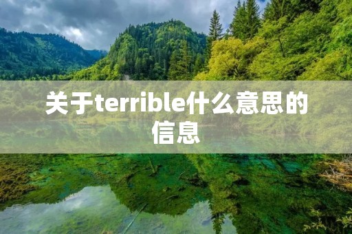 关于terrible什么意思的信息