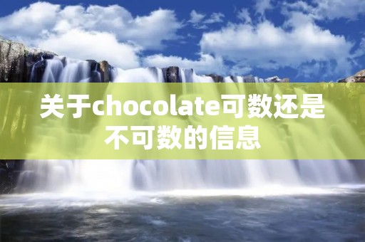 关于chocolate可数还是不可数的信息