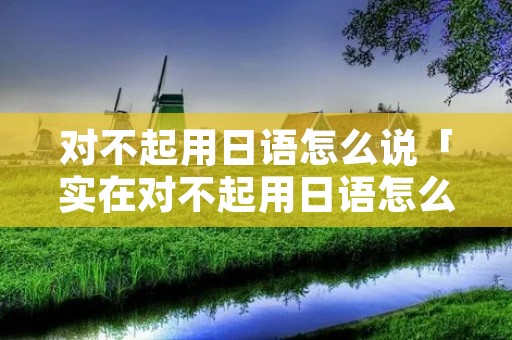 对不起用日语怎么说「实在对不起用日语怎么说」