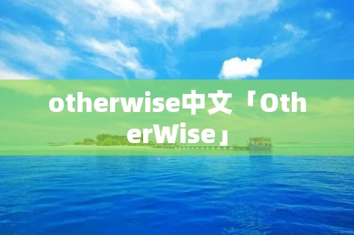 otherwise中文「OtherWise」 otherwise中文「OtherWise」