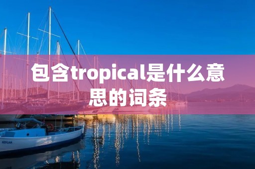 包含tropical是什么意思的词条 包含tropical是什么意思的词条