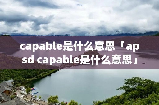 capable是什么意思「apsd capable是什么意思」