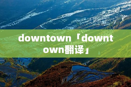 downtown「downtown翻译」