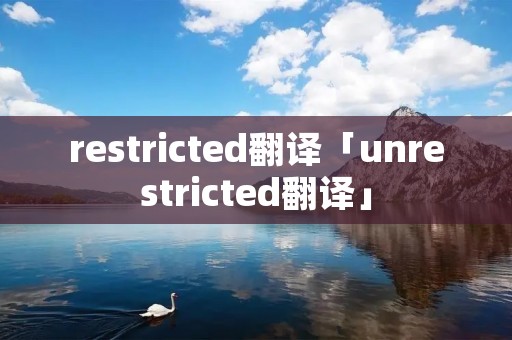 restricted翻译「unrestricted翻译」