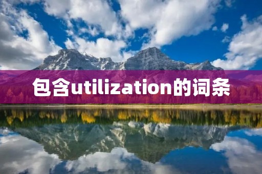 包含utilization的词条