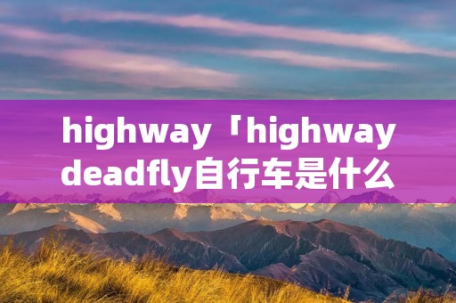 highway「highwaydeadfly自行车是什么牌子」