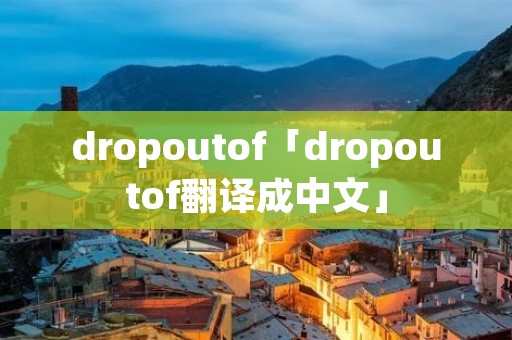 dropoutof「dropoutof翻译成中文」