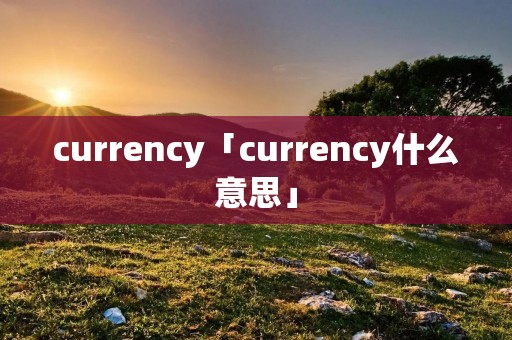 currency「currency什么意思」 currency「currency什么意思」