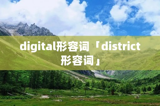 digital形容词「district形容词」
