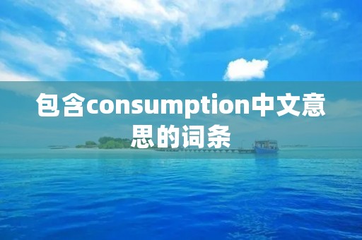 包含consumption中文意思的词条