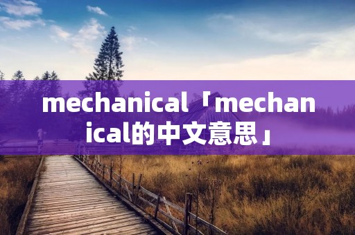 mechanical「mechanical的中文意思」