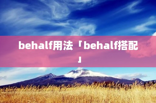 behalf用法「behalf搭配」