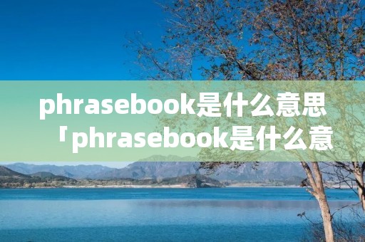 phrasebook是什么意思「phrasebook是什么意思翻译」 phrasebook是什么意思「phrasebook是什么意思翻译」