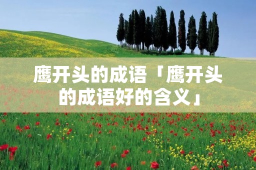 鹰开头的成语「鹰开头的成语好的含义」