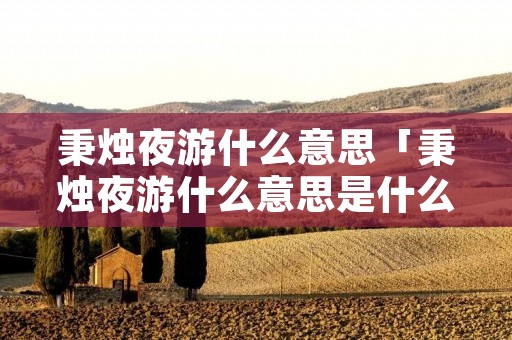 秉烛夜游什么意思「秉烛夜游什么意思是什么」