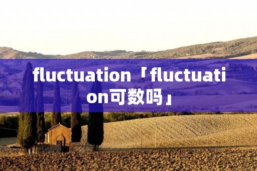 fluctuation「fluctuation可数吗」