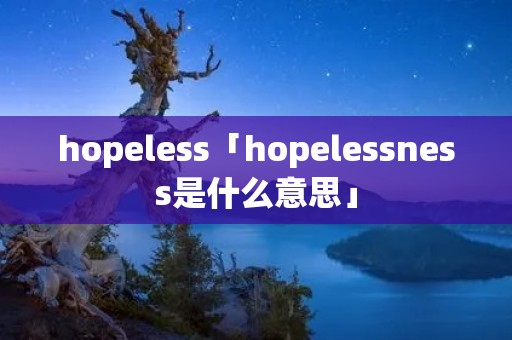 hopeless「hopelessness是什么意思」