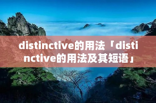 distinctive的用法「distinctive的用法及其短语」