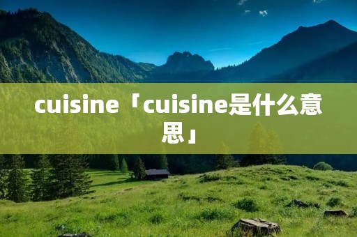 cuisine「cuisine是什么意思」