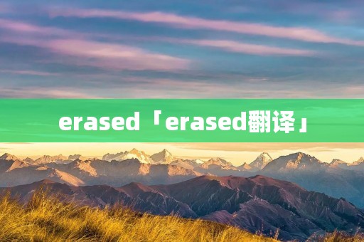 erased「erased翻译」