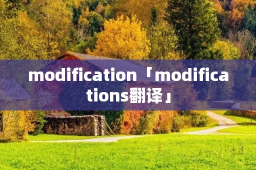 modification「modifications翻译」