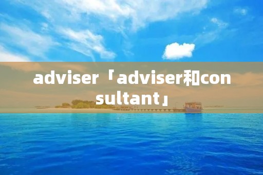 adviser「adviser和consultant」 adviser「adviser和consultant」