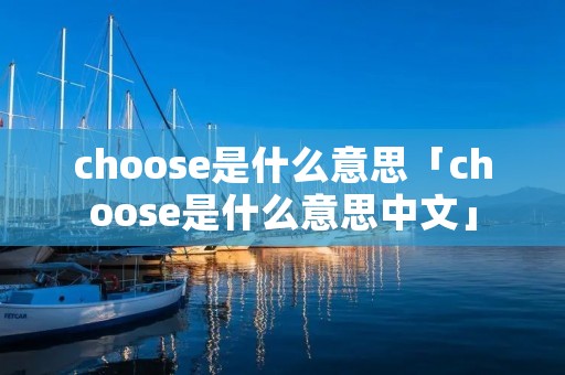 choose是什么意思「choose是什么意思中文」